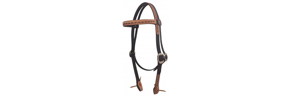 San Saba Equine Roughout Breastcollar with Chocolate Buckstitch